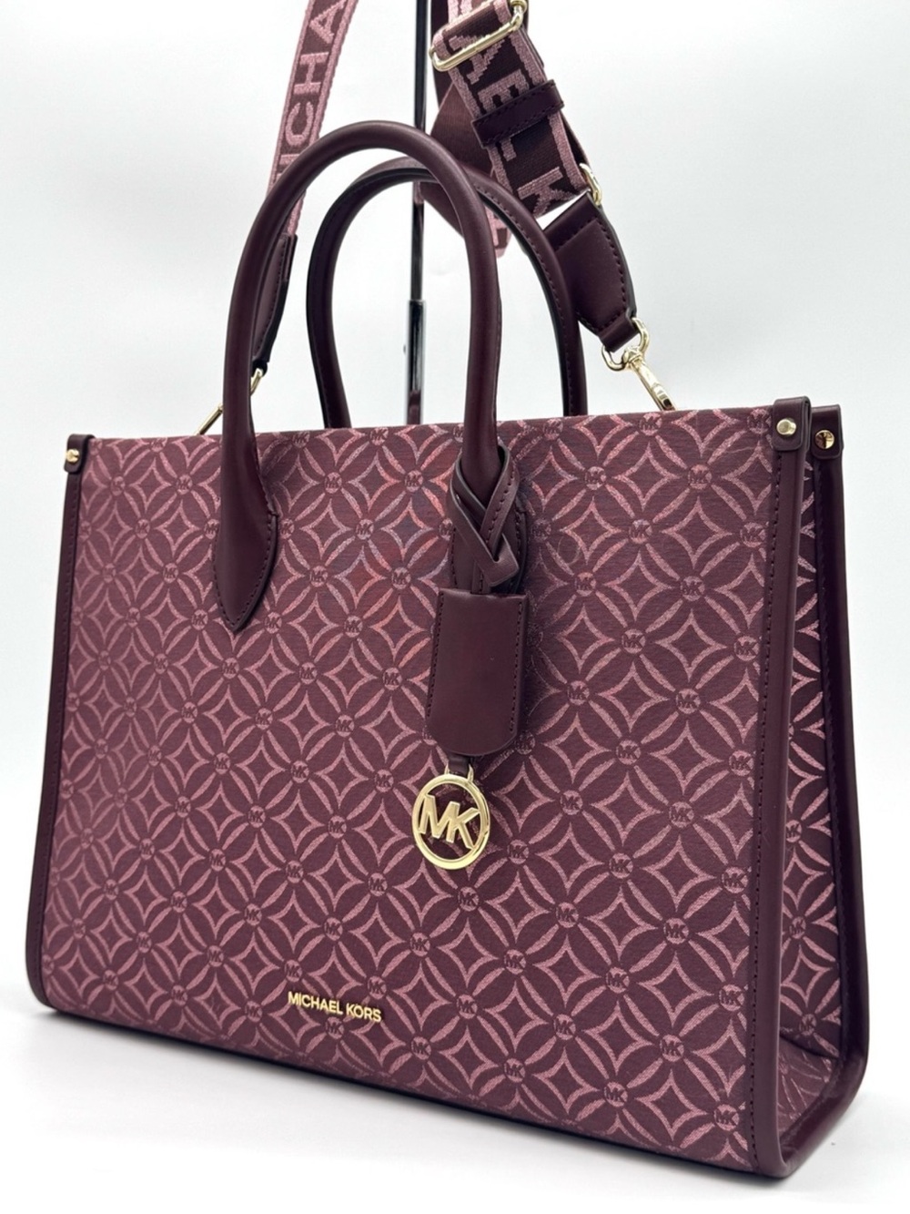 Michael Kors Medium Mirella Tote Bag Ox Blood Multi
